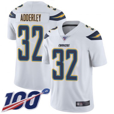 Los Angeles Chargers NFL Football Nasir Adderley White Jersey Youth Limited 32 Road 100th Season Vapor Untouchable